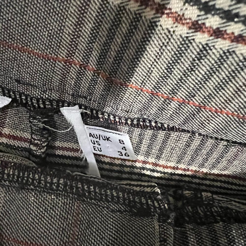Womens Princess Polly Tikka plaid high waist Pants Brown NWT - Picture 7 of 7